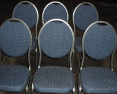 Blue padded chairs