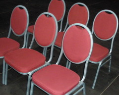 Red padded chairs
